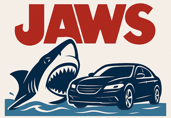 Jaws Auto Detailing — shark and car logo